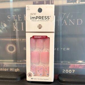 imPRESS Blush Pink Press-On Nails with Glitter Accents